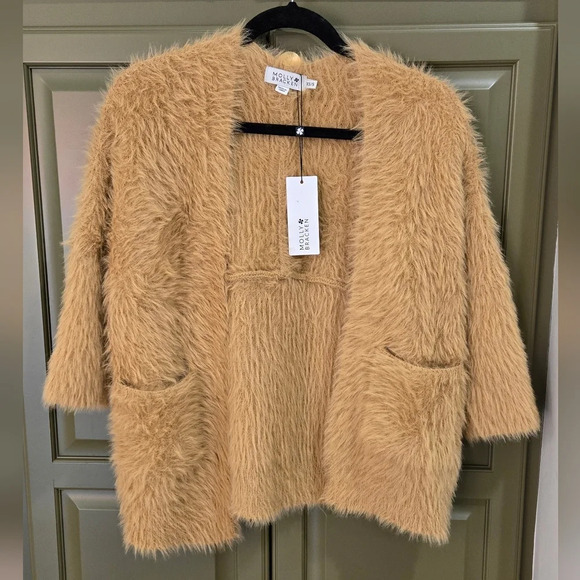 NWT Molly Bracken knit faux fur cardigan - Picture 3 of 7